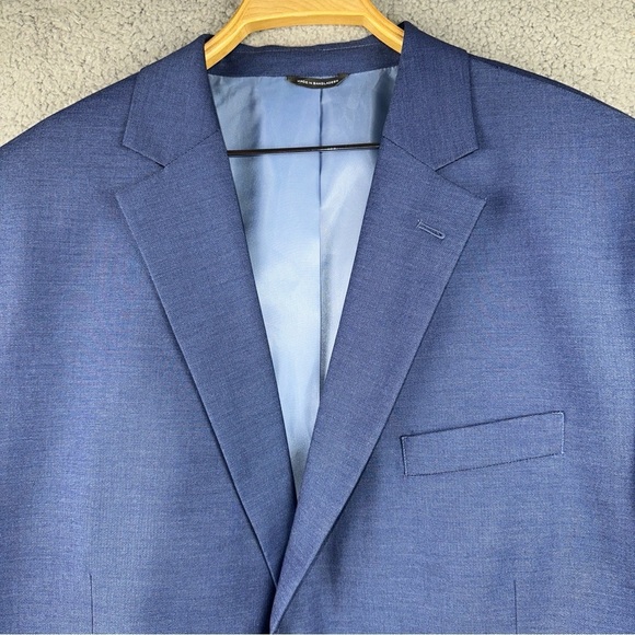 Oak Hill Jacket Perfect Fit Mens 54 Reg Blue Relaxer Micro Chevron Suit Blazer - Picture 6 of 15
